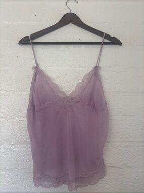 Free People Lavender Lace-Trim Slip Camisole